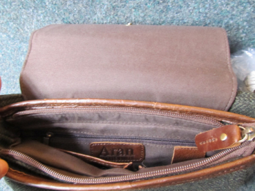 Leather Bag with Dark Flap